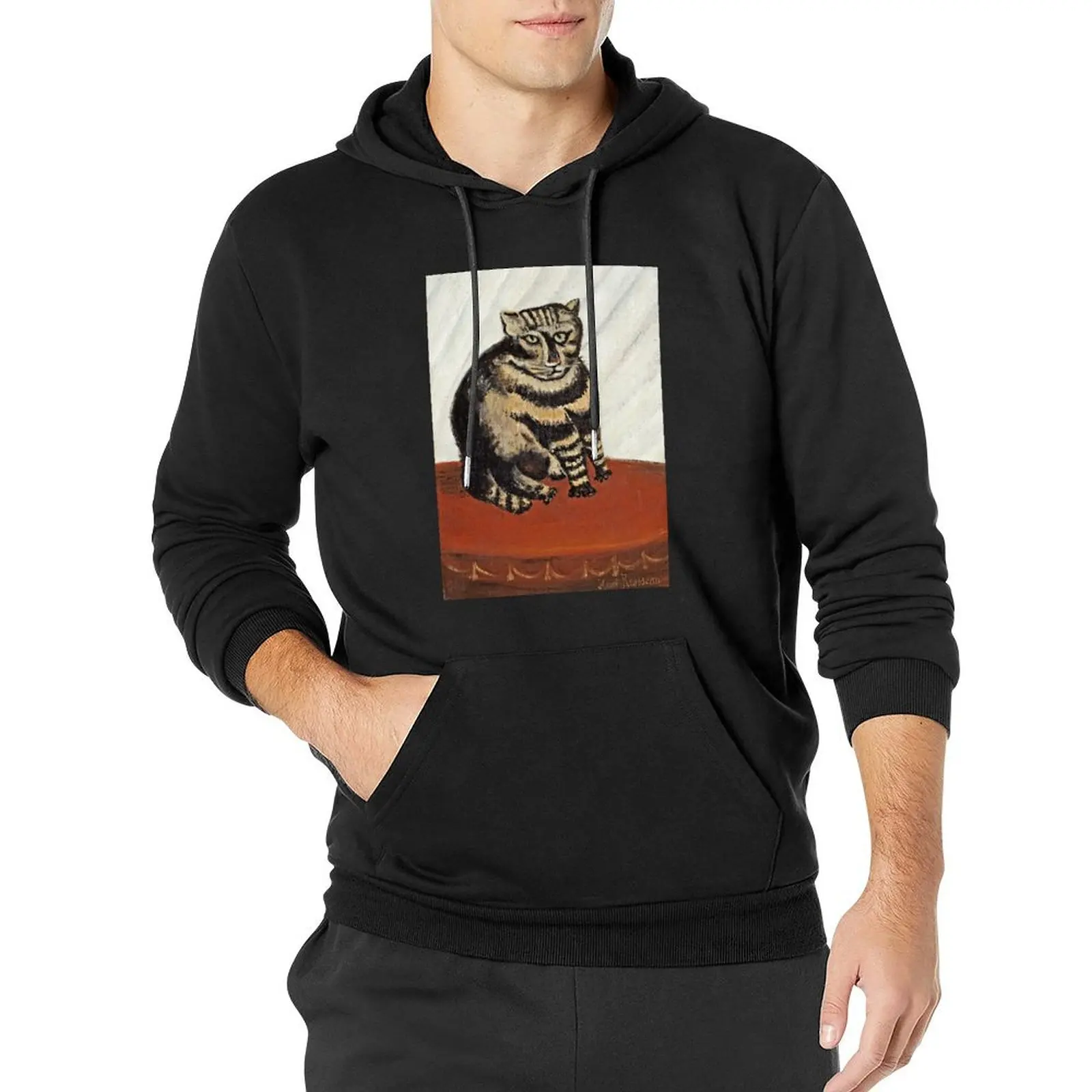 Henri Rousseau - The Tabby Pullover Hoodie men's clothes mens designer clothes men wear men's sweat-shirt graphic hoodie