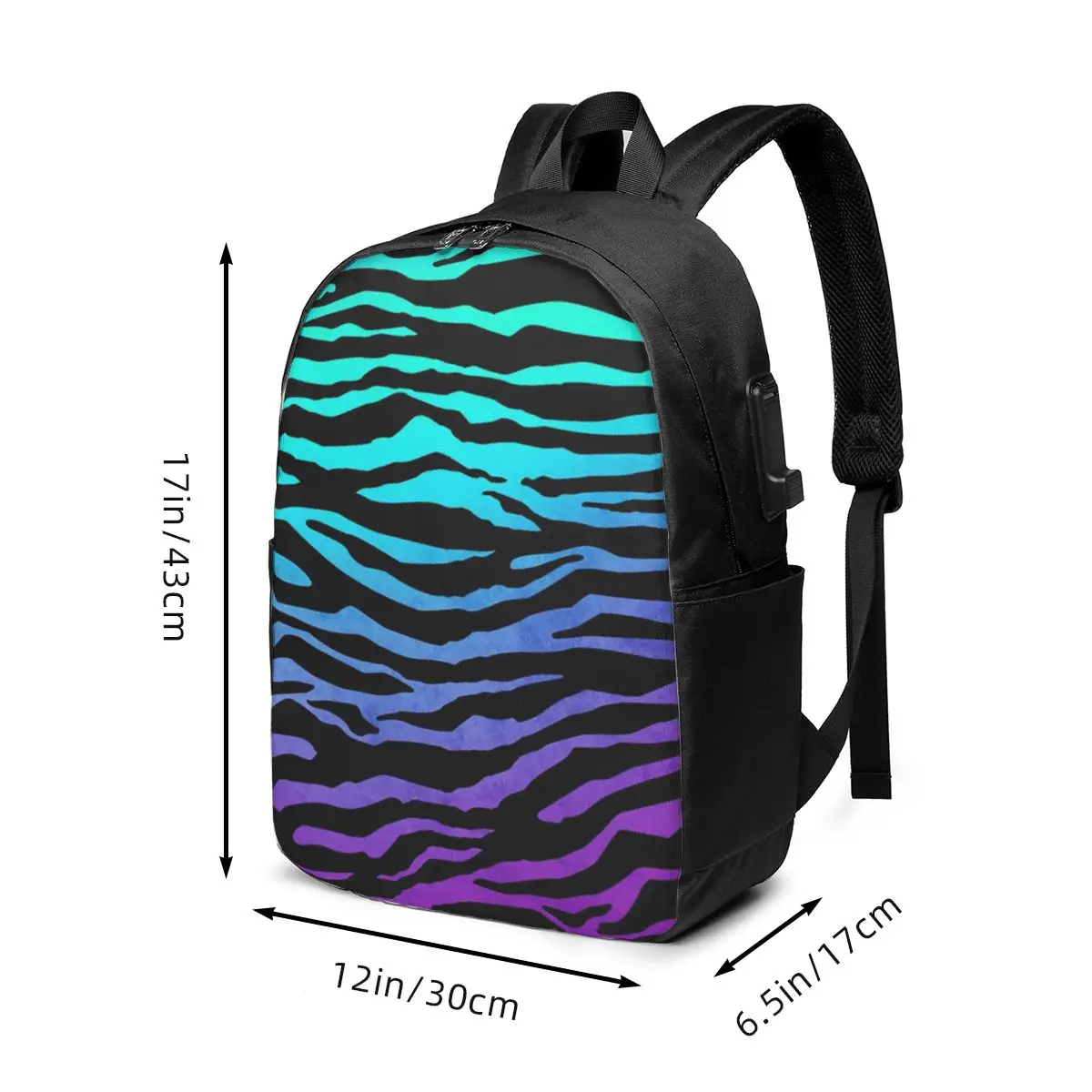 Rainbow Colorful Zebra Stripes Backpack Travel Notebook Bag Computer College Student School Bag Laptop Shoulder Bags Men Women