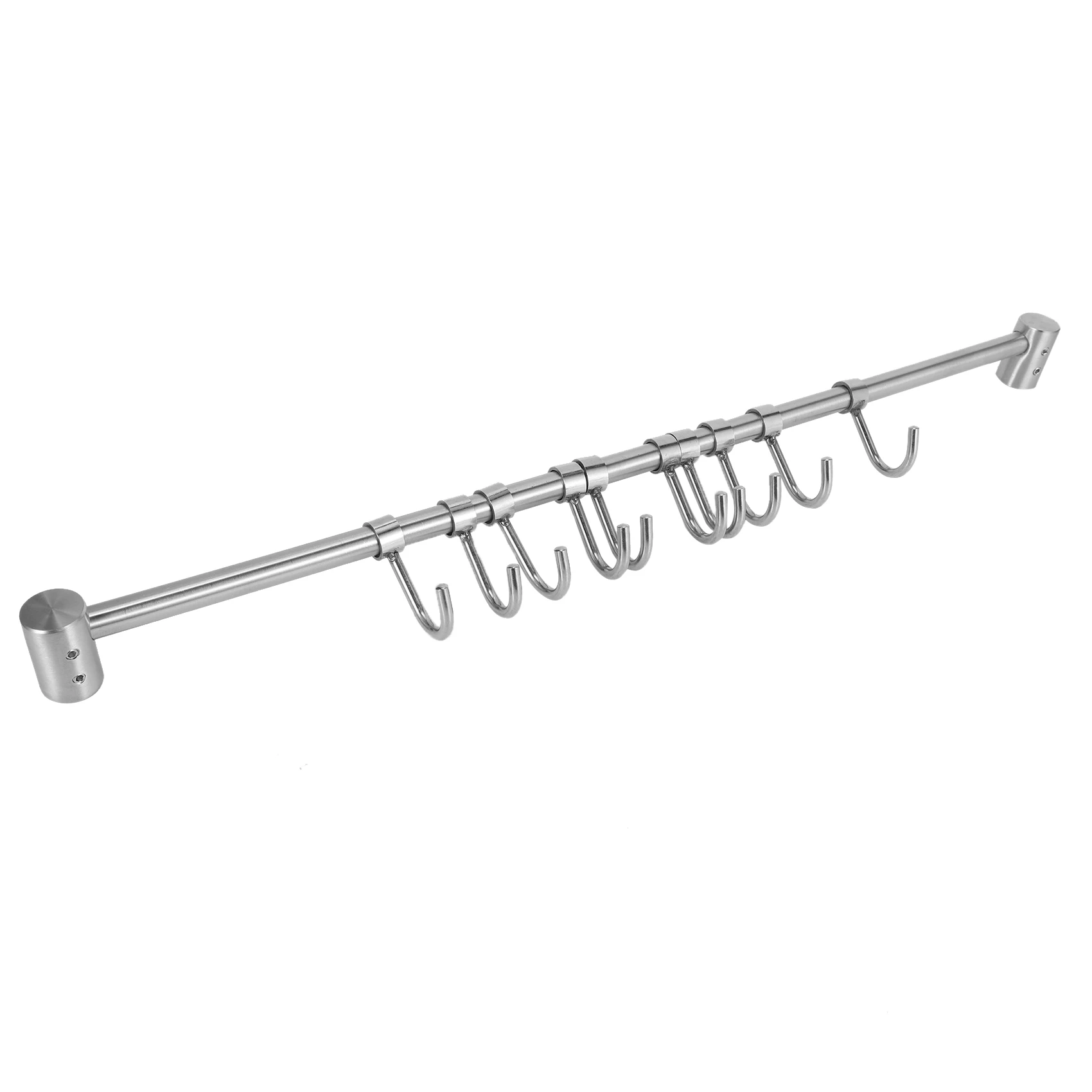 EYFL-3X Kitchen Rail Rack Wall Mounted Utensil Hanging Rack Stainless Steel Hanger Hooks 10 Sliding Hooks