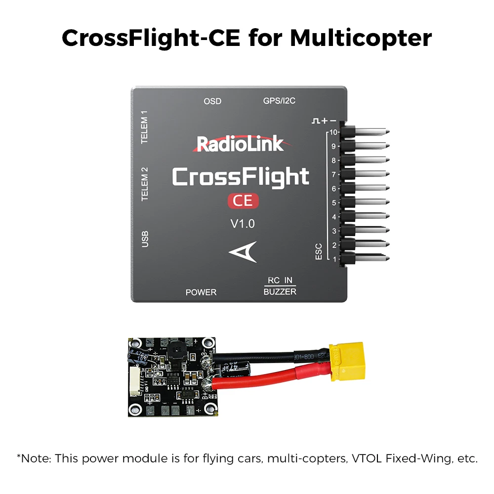 RadioLink CrossFlight-CE Flight Controllers 2-12S High-Dynamic Algorithm Multiple-model Support 10 PWM for FPV Drone Car Boat