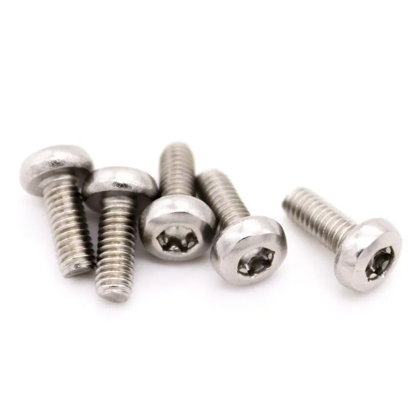 10/50pc M2 M2.5 M3 M3.5 M4 M5 M6 M8 304 A2 stainless steel GB2672 Six-Lobe Torx Pan Head Screw Bolt Six Lobe Round Length=3-80mm