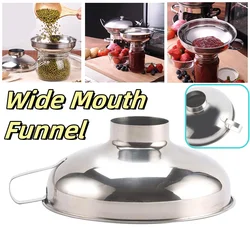 Multi-function Wide Mouth Funnel Stainless Steel Canning Hopper Filter Food Pickles Jam Funnel Wine Funnel Kitchen Gadgets