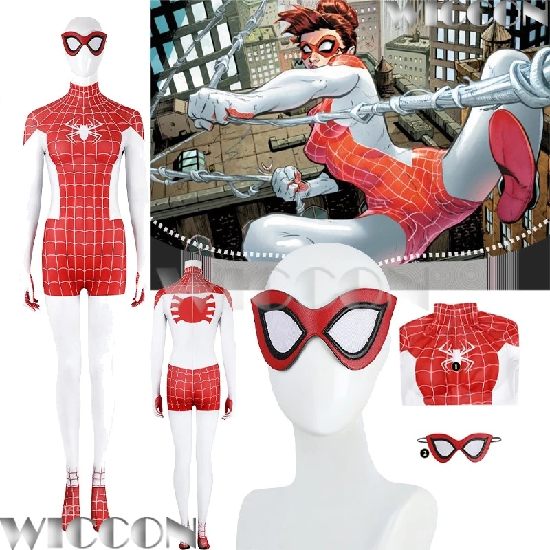 

Мэри Джейн Уотсон аниме Земля-18119 косплей женский комбинезон MJ сексуальное женское праздничное платье для девочек маска реквизит наряд на Хэллоуин по индивидуальному заказу