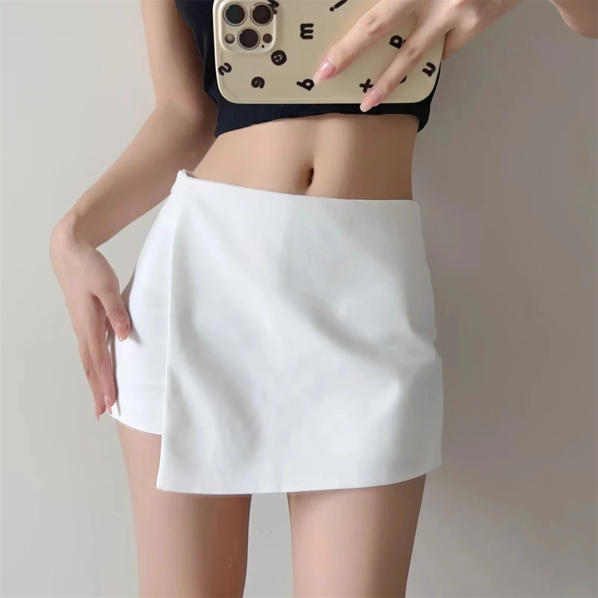 

Sexy Women's Tennis Sports Skirt High Waist Casual Running Sports Shorts Skirt Solid Color Breathable Fitness Shorts