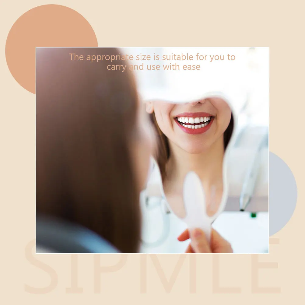 2 Stück tragbare Make-up-Spiegel, zahnförmiger Hand-Mini-Spiegel, kompakter Kosmetikspiegel für den weiblichen Gebrauch, Dentalspiegel