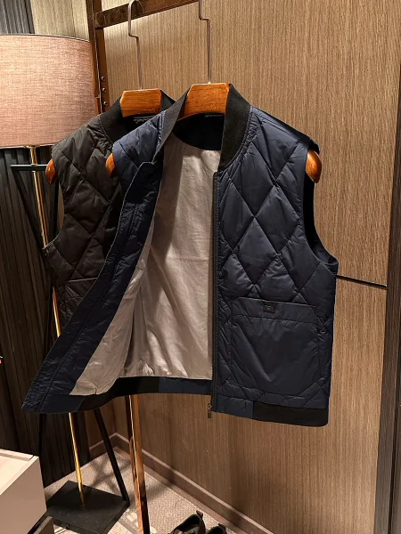 

Lightweight Warm mat Men's Baseball Collar Vest down Jaet Busin Casual Stand Fit Polyester Fiber Winter Wear