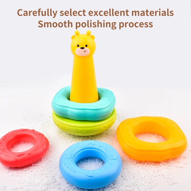 Jouet éducatif pour enfants, animaux de dessin animé, empilage, cercle arc-en-ciel, reconnaissance des formes et des couleurs, jouets pour enfants, casse-tête pour bébés