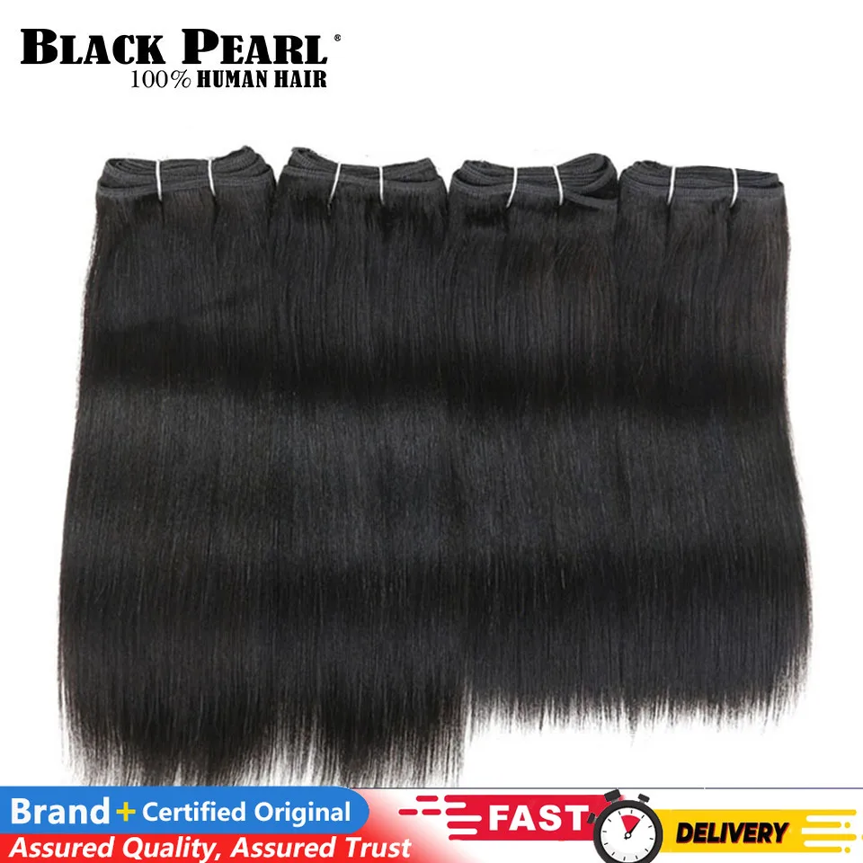 

Cheap Brazilian Hair Weave Bundles Black Pearl short 4 Bundles Yaki Straight Human Hair Bundles 4pc/lot Hair Extensions 190g