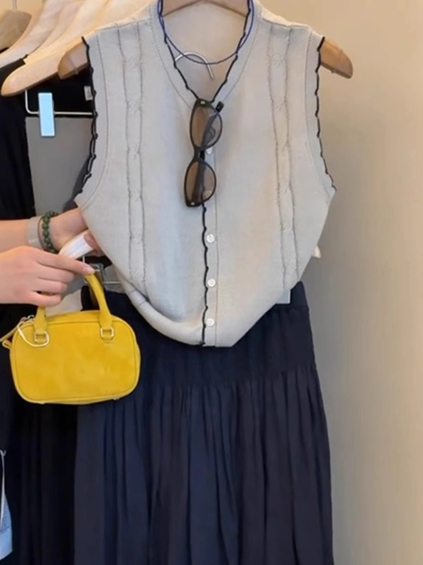 سترة كورية فريدة من نوعها محبوكة مفتوحة من Svel بزر واحد تصميم صيفي غير رسمي للتخسيس قميص نسائي للتنقل #4