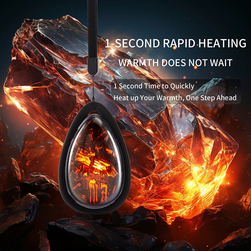 Nuevo colgante de tesoro de mano cálida con pantalla Digital, luz nocturna de piedra volcánica, calentamiento rápido de un segundo, regalo portátil, creativo