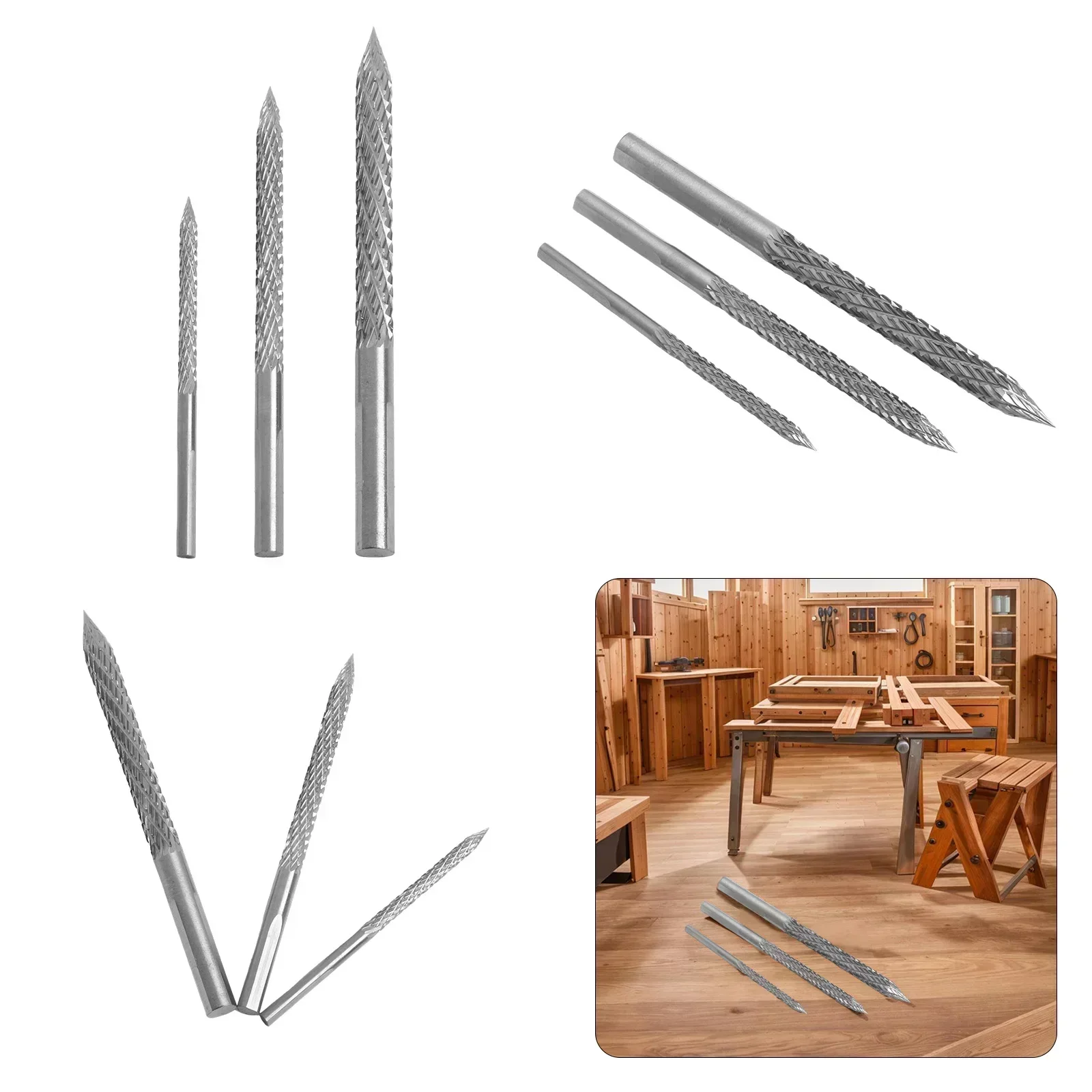 

Power Tools Drill Triangular Rhombus 3pcs 60-85mm Alloy Anti-skidding Carbon Steel Drill Bit Mushroom Nail Silver