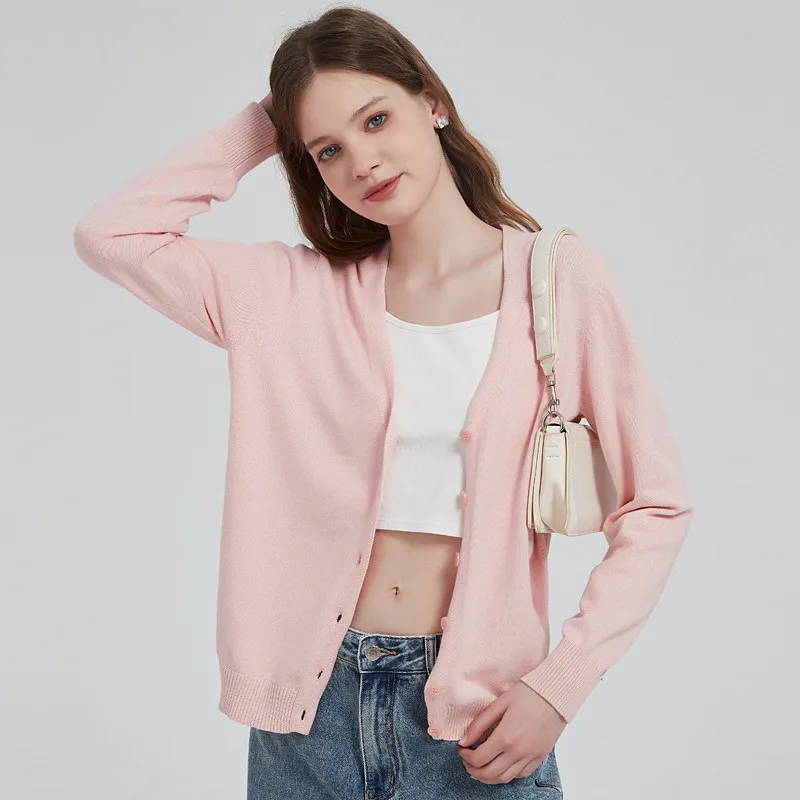 

Женская одежда, тренд 2025, новый кардиган для женщин, короткая куртка с тонкими пуговицами, вязаный топ, женский весенне-осенний свитер, пальто