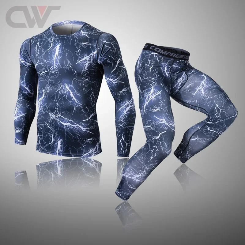 

New Sport Thermal Underwear Set for Men Soft Fleece Lined Long Johns Set Men's Running Top & Bottom Set Winter Tracksuits