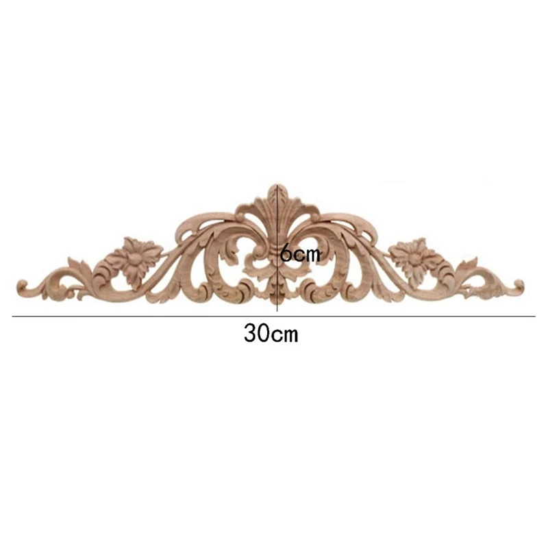 4Pcs Wood Carving Decal Wood Carved Furniture Appliques Corner Onlay Applique Furniture Home Door Decor DIY