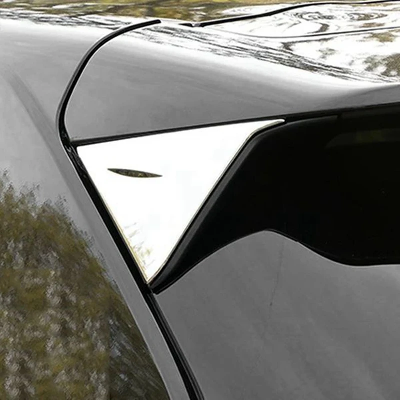 Car Rear Window Spoiler Triangle Cover Trim Chrome Rear Window Spoiler Triangle Cover Trim For Toyota Yaris Cross 2020 2021