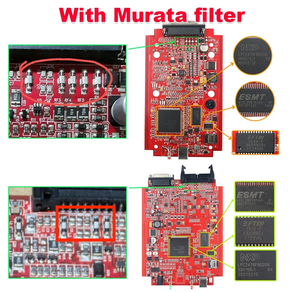 2026 EU Red KESS V5.017 KTAG V7.020 Online V2.80 Unlimited ECU Chip Tuning Programmer Murata Filter Car Truck OBD2 BDM Tool