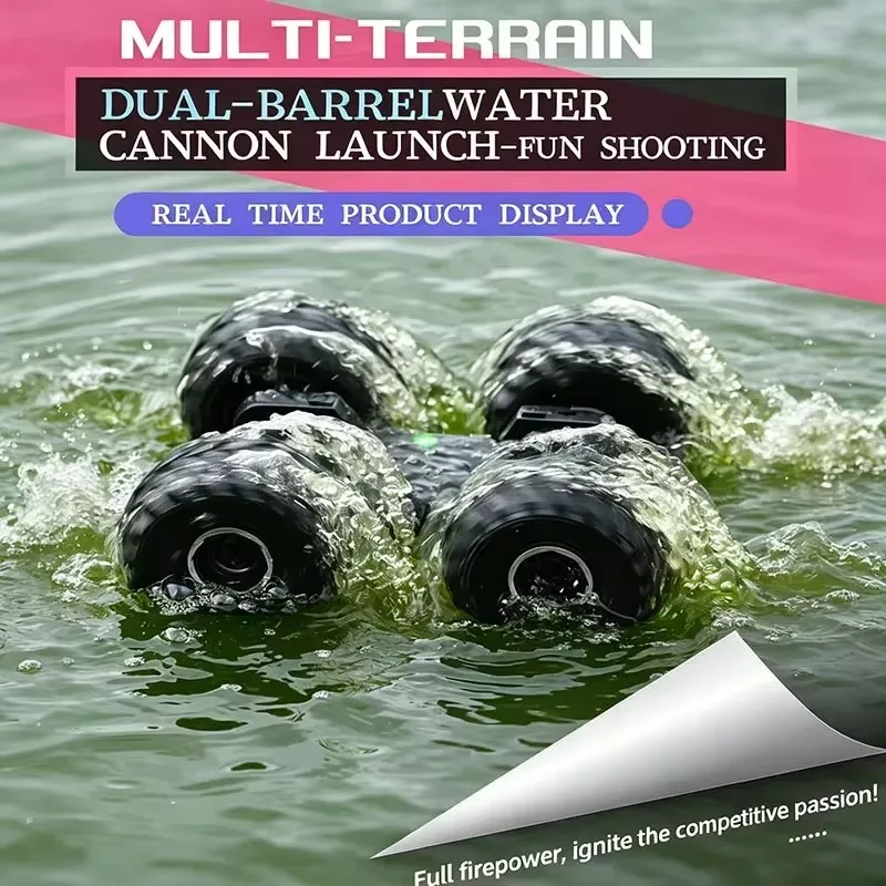 Amphibious Remote Control Car 4WD Waterproof  360 ° Rotation Water Jet Multiplayer Battles High Low Speed Mode RC Car Toys