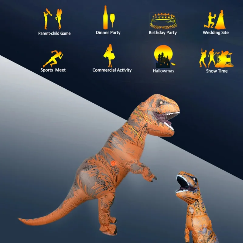 Spedizione gratuita T REX mascotte gonfiabile Anime Costume Cosplay dinosauro per adulti uomini donne bambini Dino Cartoon