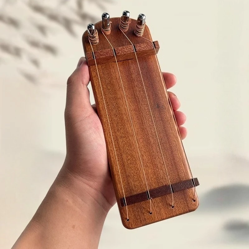 Ebony Pipa Fingering Exerciser 4 Strings Fingering Practice Tool Beginner Adult Learning Pipa Parts Portable Lute Accessories