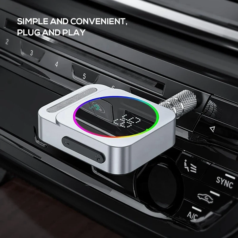 車用のポータブルBluetooth補助アダプター,ワイヤレスオーディオレシーバー,家庭用ステレオスピーカー