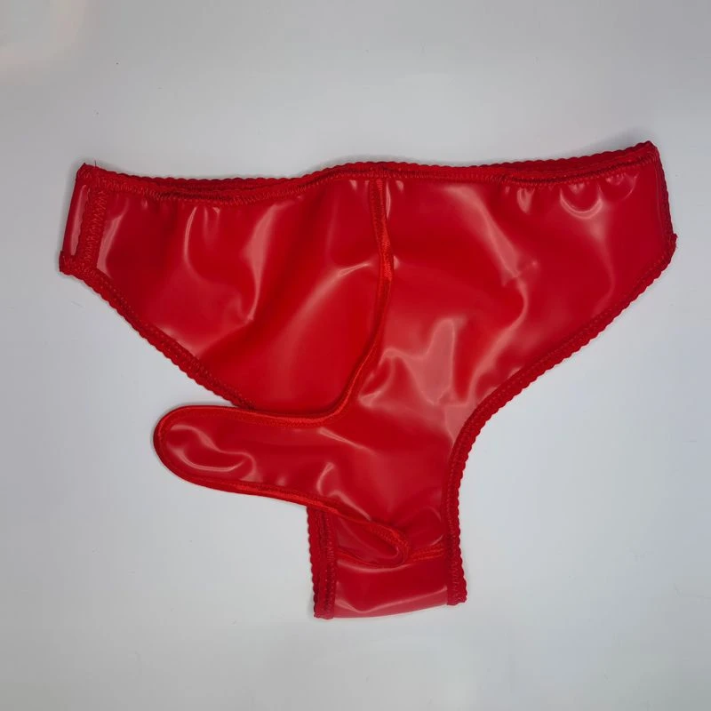 S-3XL Doux Latex En Plastique Ajusté Hommes T-Briefs Costumes De ixPrivée Culotte Slips Taille Basse Sous-Vêtements Lingerie DanceWear Bar Show