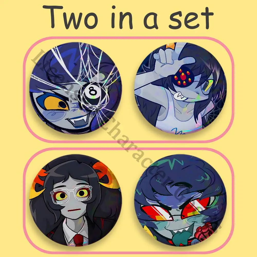 V-Vriska S-Serket Badges 25 32 44 58 75 mm Round Cosplay Pin Backpack Decor Collect Gifts Brooch 2-Piece Set
