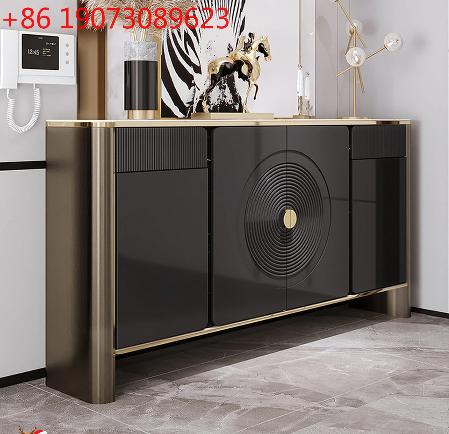 

Modern light luxury rock slab shoe cabinet New Italian rock slab entry cabinet Home door entrance shoe cabinet