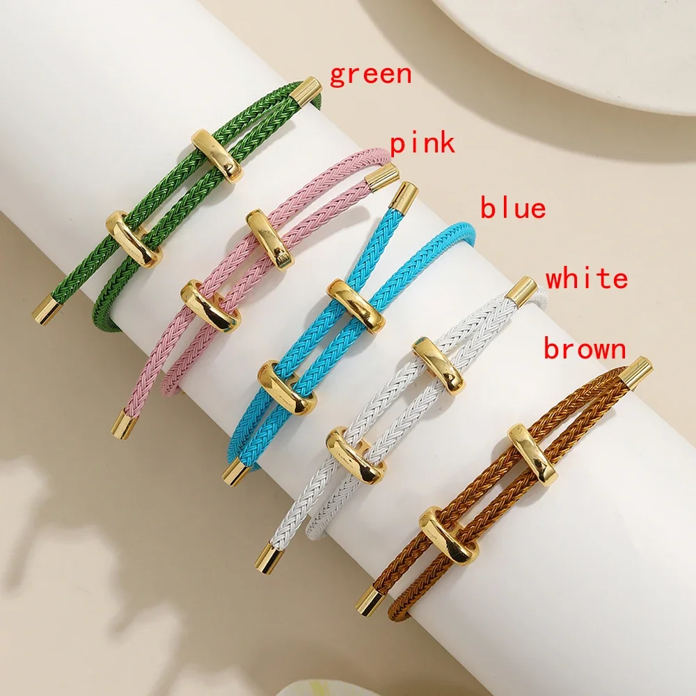 High Quality Wire Rope Bangle for Women Colorful Handmade DIY Men Bracelets Adjustable Rope Bracelet Jewelry Wholesale