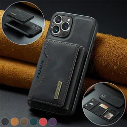 Luxury Magnetic Leather Case with Wallet for iPhone 15 14 Plus 11 12 13 Pro XS Max XR Magnet Detachable Money Card Holder Cover