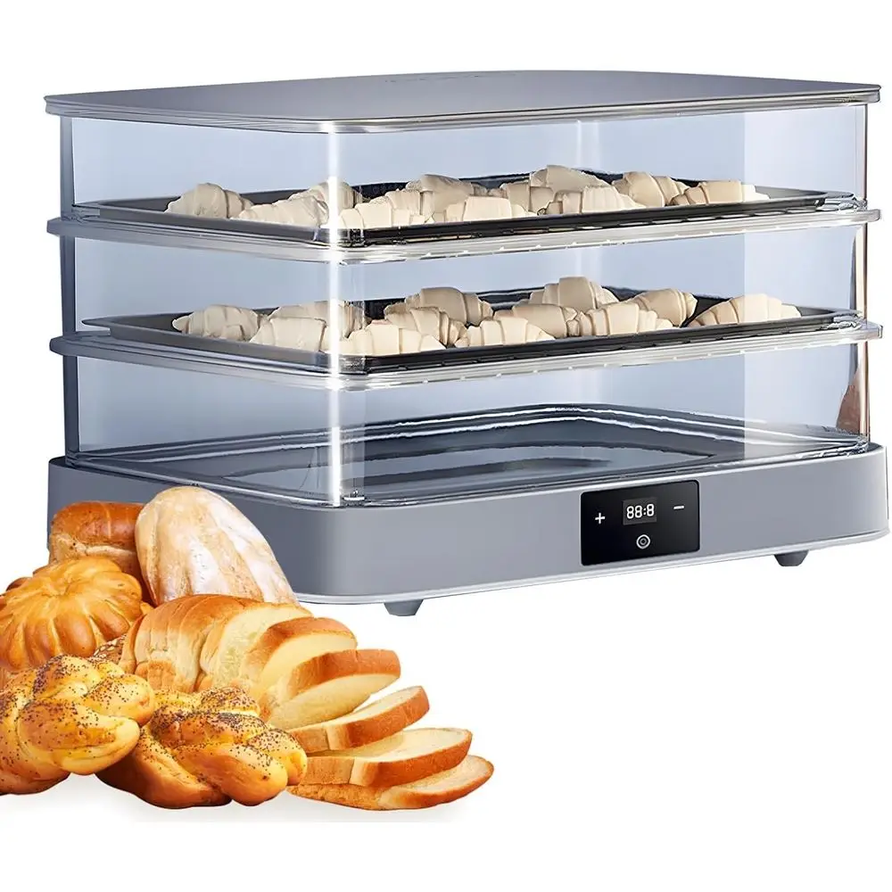 Großer 45cm x 33cm Elektrischer Teig-Gärkasten mit Einstellbarer Temperatur & Timer, 40L Fassungsvermögen für Brot-, Pizza- und Joghurtzubereitung