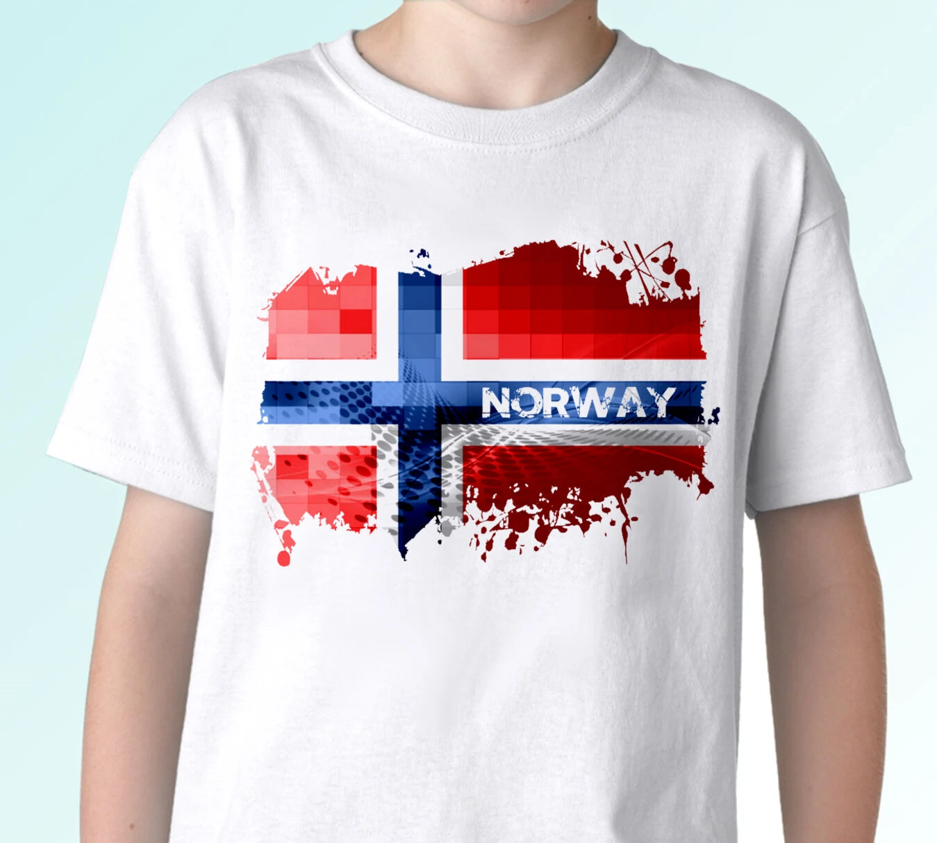 Norway Flag T Shirt - White Top Tee Design Mens Breathable Top, Loose Casual Mens T-shirt S-3XL