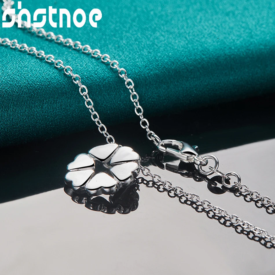 925 Sterling Silver Jewelry Sets Fashion Series Hollow Flower Heart Pendant Necklace Earring For Woman Bridal Wedding Birthday