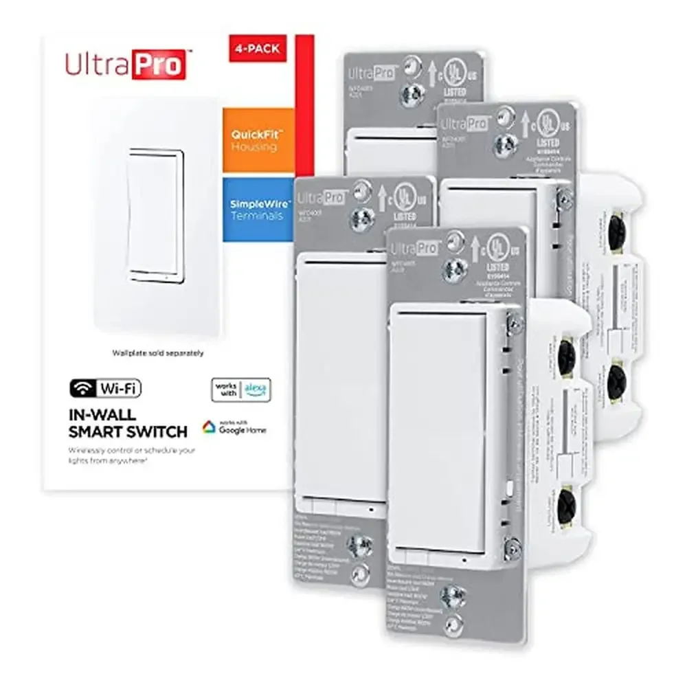 Smart Light Switch 2.4GHz Wi-Fi QuickFit SimpleWire Alexa Google Assistant ON-OFF 3-Way Control 15A 120V UL Listed