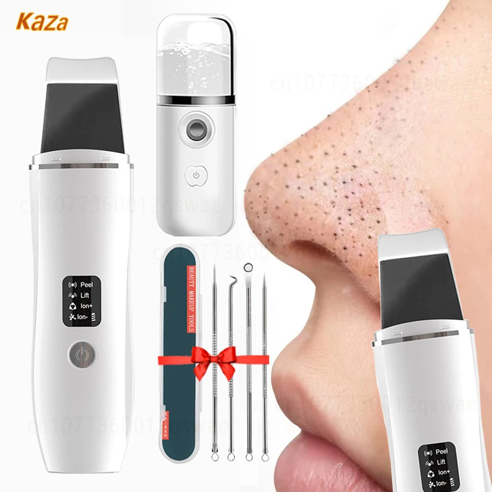 Ultrasone Huid Scrubber Facial Diepe Reiniging Mee-eter Verwijderen Ultrasone Reiniging Cavitatie Peeling Schop Huid Scrubber