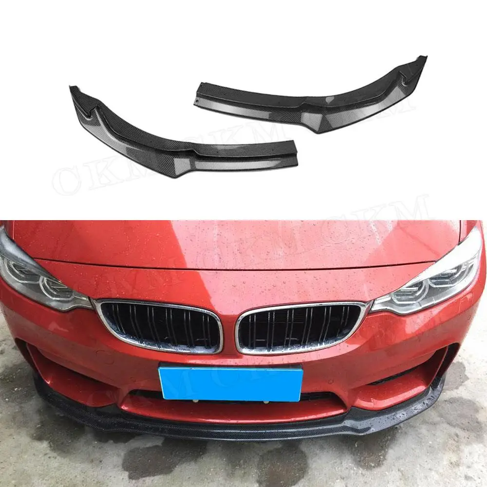 

CKMUUER for BMW 3 Series F80 M3 4 Series F82 F83 M4 2015-2020 Carbon Fiber Car Front Bumper Lip Chin Splitter Cover Trim Spoiler