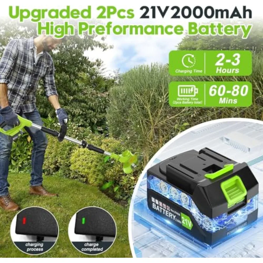 เครื่องตัดหญ้าไฟฟ้าขนาด 6 นิ้ว พร้อมล้อ เครื่องตัดหญ้าไฟฟ้าน้ำหนักเบา กำลังไฟ 650 วัตต์ ความเร็วสูง 8500 รอบต่อนาที แบตเตอรี่ 4000 มิลลิแอมป์