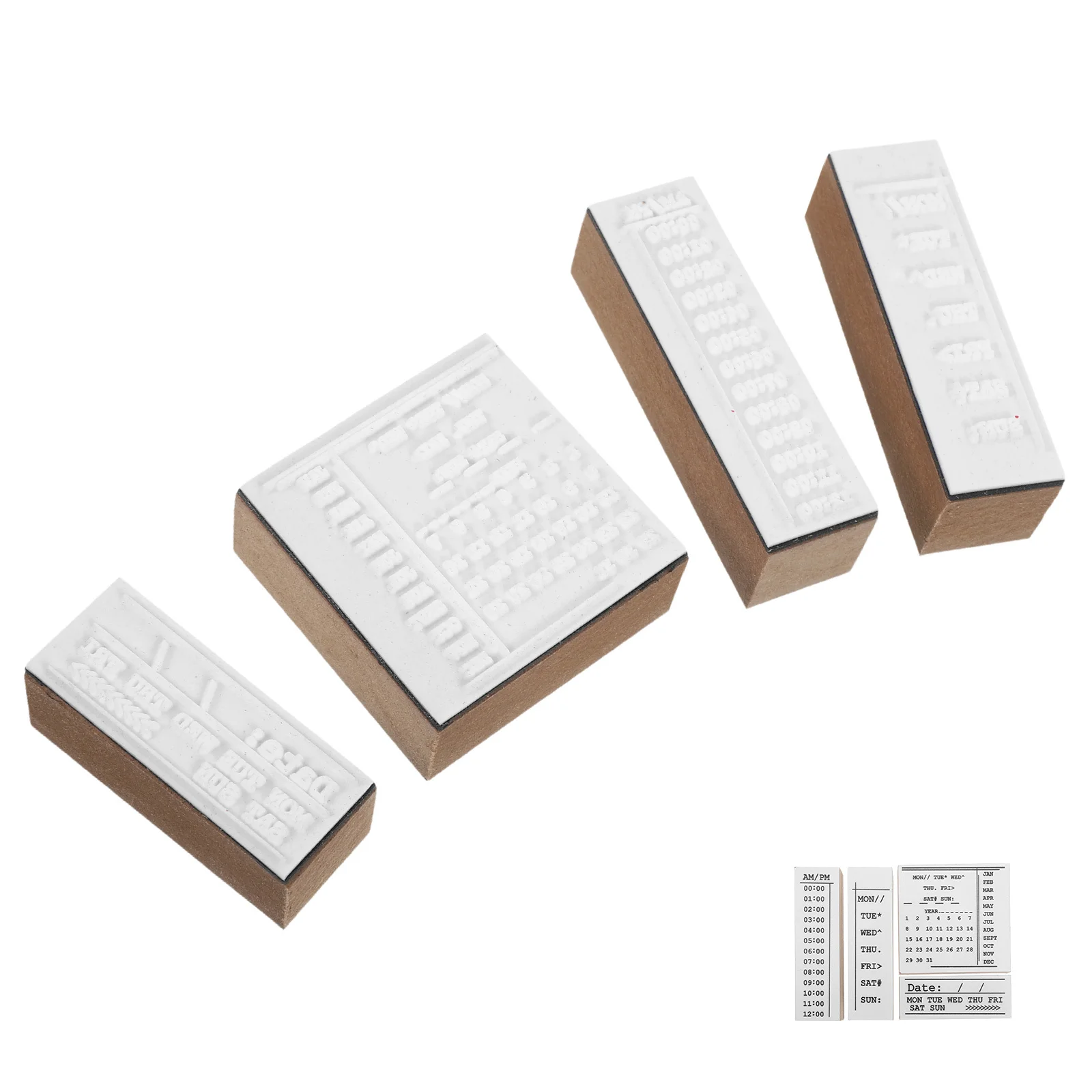 4 قطعة 1 صندوق Diy بها بنفسك الخشب مجلة ختم مجموعة اليدوية Stamps ل مخطط الديكور سجل القصاصات بطاقة Stamps التقويم الجدول الزمني المنظم