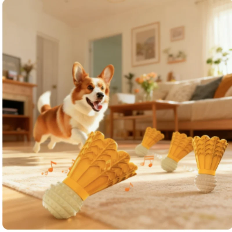 Badminton Shape Dog Toy Bite-Resistant Interactive Chew Toy Relieves Boredom Teeth Grinding Stick Puzzle for Dogs