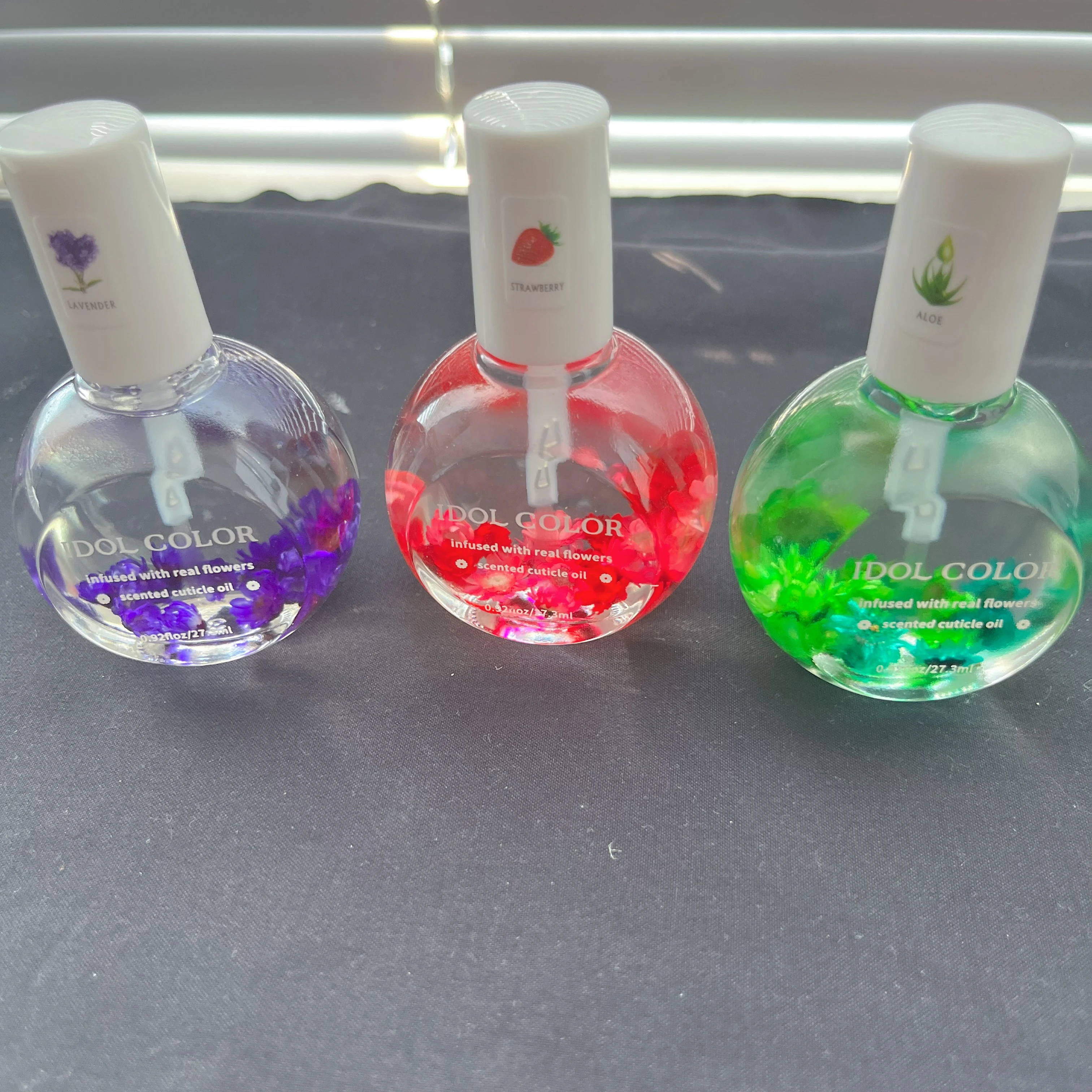 대형 병 네일 영양제 오일, 말린 꽃 포함, 손톱 가장자리 보습 및 큐티클 수리용 큐티클 오일, 0.92 FLOZ