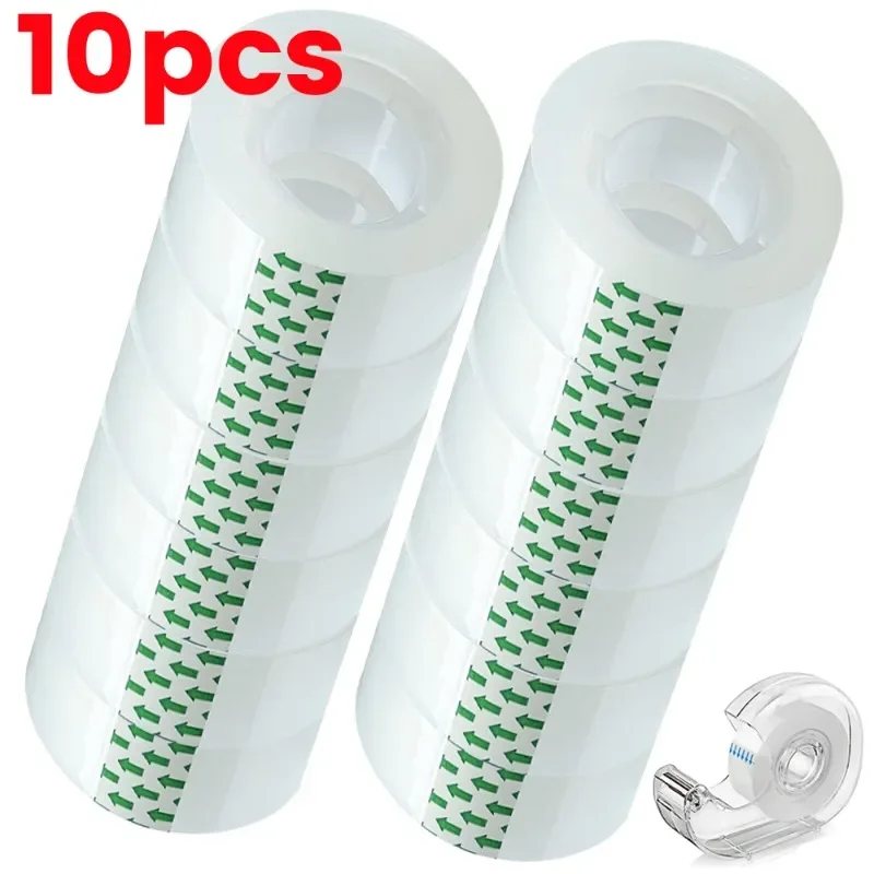 

1-10Rolls Transparent Tape Refills 18/12/8mm Clear Tape Refills for Dispenser Invisible Tapes for Office Home School Supplies