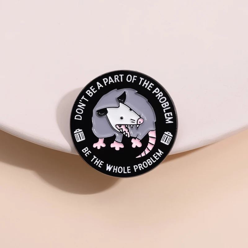 Cute Rat Series Enamel Pins Cartoon Pink Mouse Opossum Kawaii Raccoon Animal Brooches Lapel Badge Jewelry Gifts For Kids Friends