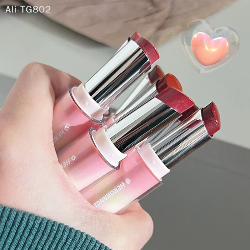 HERORANGE Crystal Jelly Moisturizing Lipstick - Long-Lasting Water Gloss Mirror Finish Transparent Solid Lip Gloss for Makeup