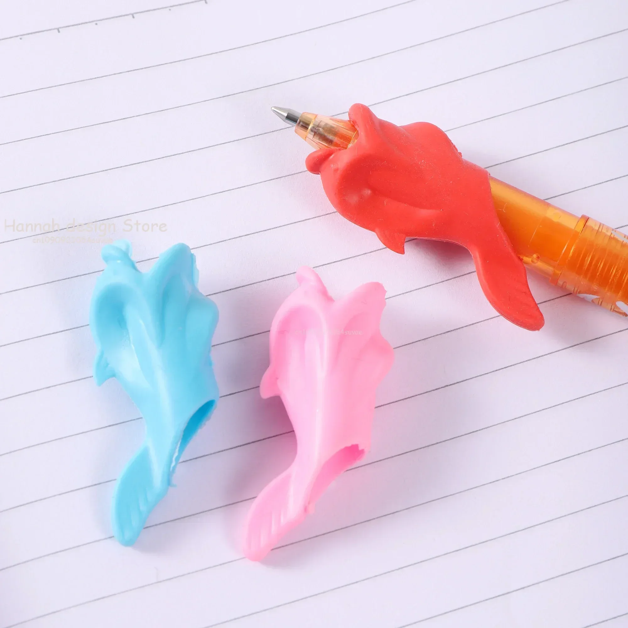 Silicone Dolphin Holding Pen Environmental Protection Children Students Pencil Aid Grip Set Posture Correction Tool Gift