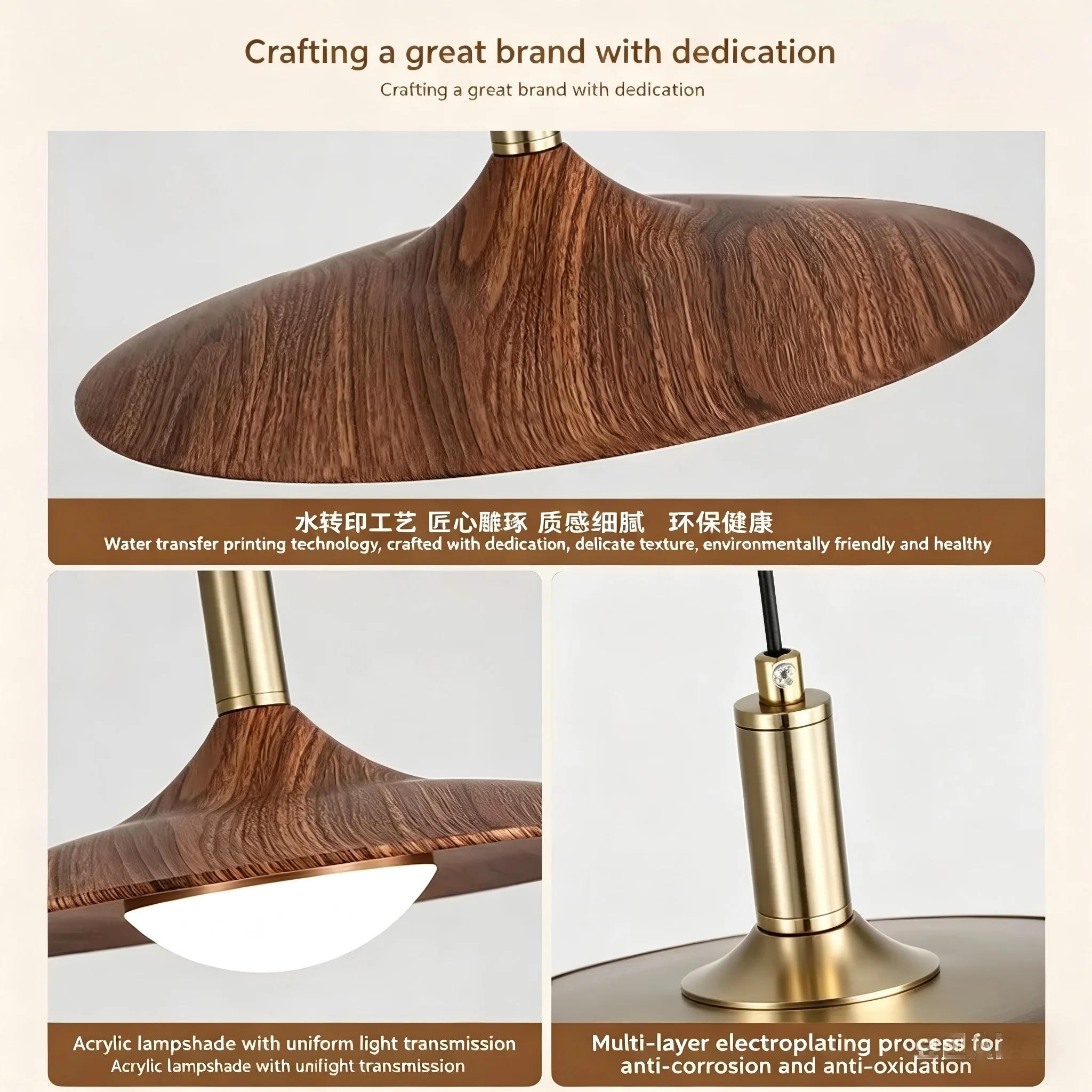 Mid-century Style Modern LED Pendant Light 3 Colors Dimming Minimalist Hanging Lamp for Dining Room Kitchen Office
