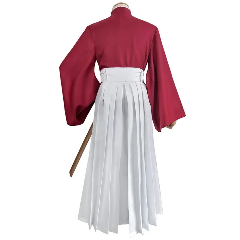 Anime Rurouni Kenshin Himura Kenshin Cosplay Costume Red Kimono Haori Kendo Outfit Top Pant Belt Halloween Carnival Uniform Suit