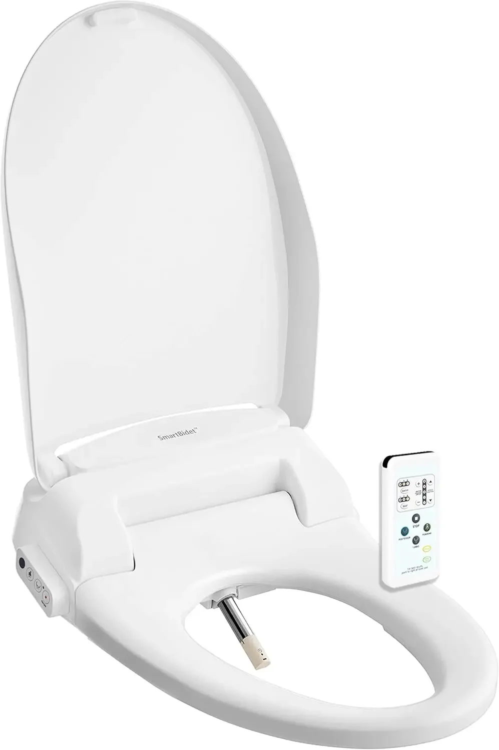 Electric Bidet Seat for Elongated Toilets with Remote Control, Stainless Steel Nozzle