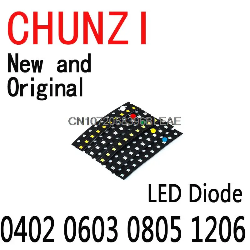 20Values 600PCS 1200PCS SMD LED Diode Sample Book Red Yellow Blue Green White Light-emitting Lamp Bead  0402 0603 0805 1206