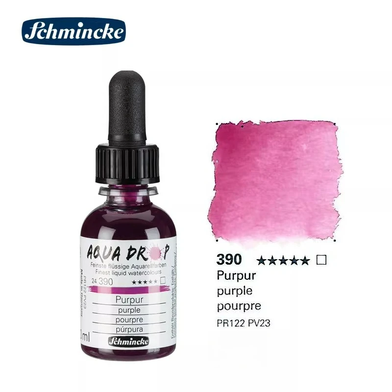 Duitsland Schmincke-AQUA DROP, vloeibare aquarelverf op pigmentbasis, 30 ml pipetfles, voor aquarelverf, stedelijke schetsen, lichtbestendig