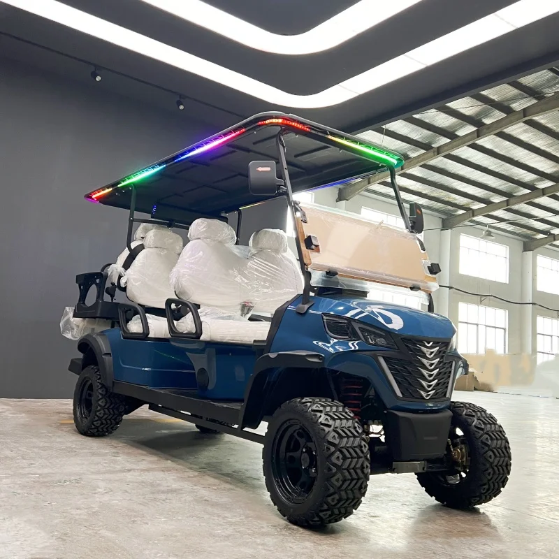 

Sale 4 Seat 48V 72V Solar Panel Trolley Lithium Battery 14 Inch Tire Electric Golf Cart Dune Buggy Off-Road Golf Cart