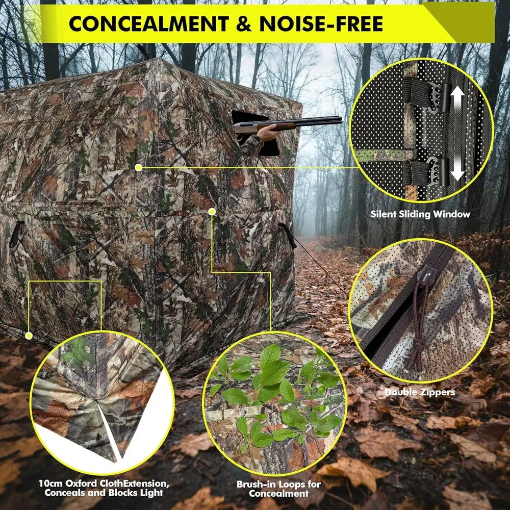 2-3인용 휴대용 270/360 °   투명 사냥용 은신처 (캐리백 포함)